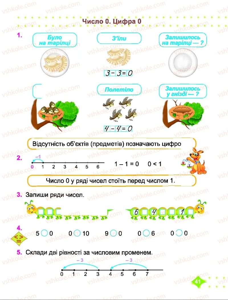 Страница 41 | Підручник Математика 1 клас О.П. Корчевська, М.В. Козак 2018