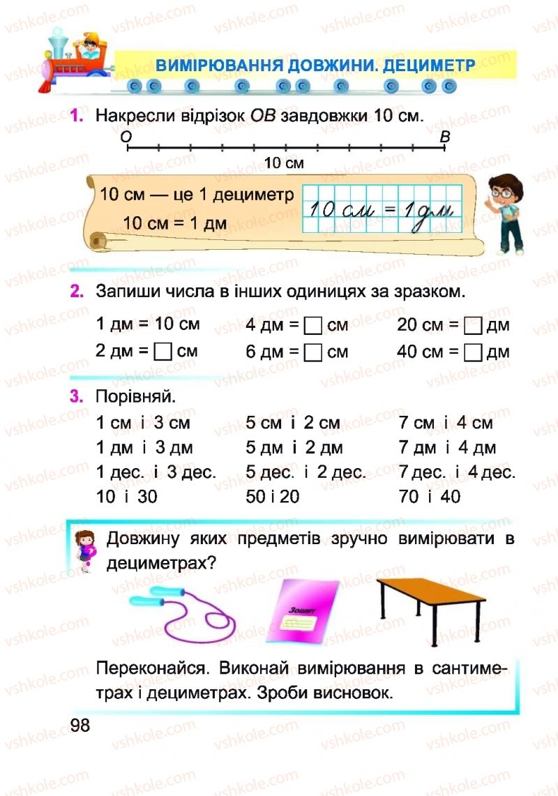 Страница 98 | Підручник Математика 1 клас А.М. Заїка 2018