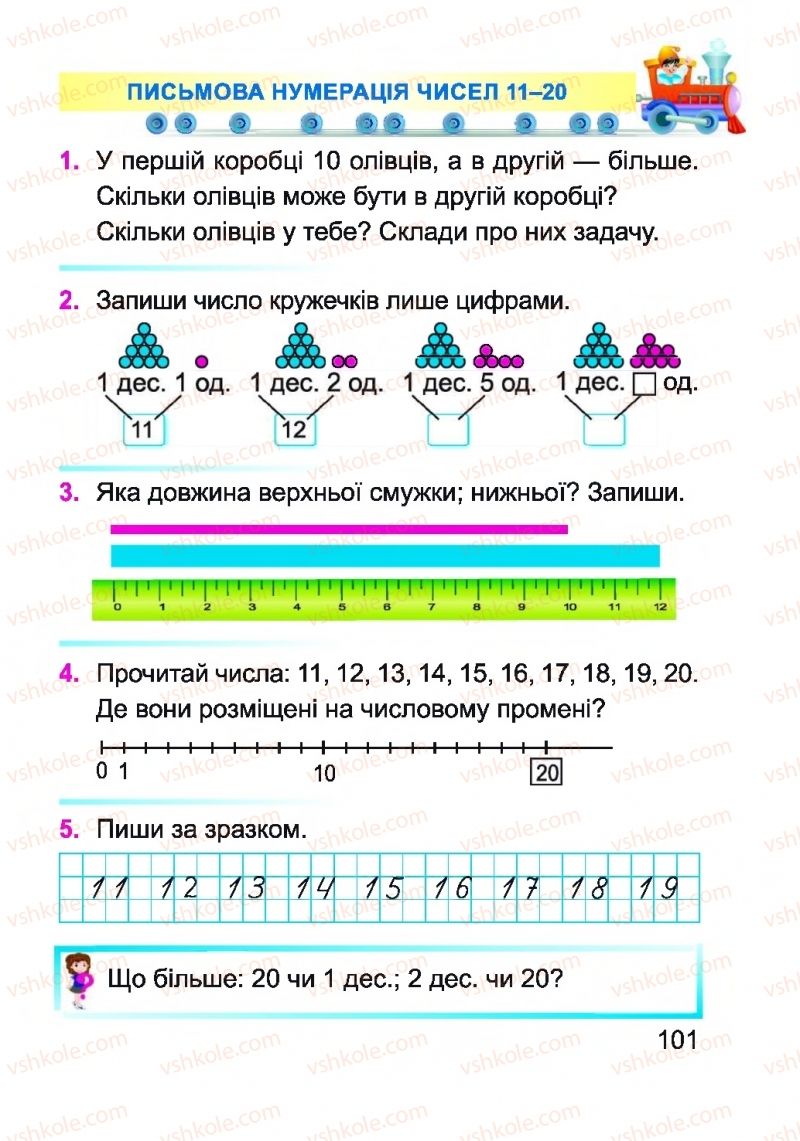 Страница 101 | Підручник Математика 1 клас А.М. Заїка 2018