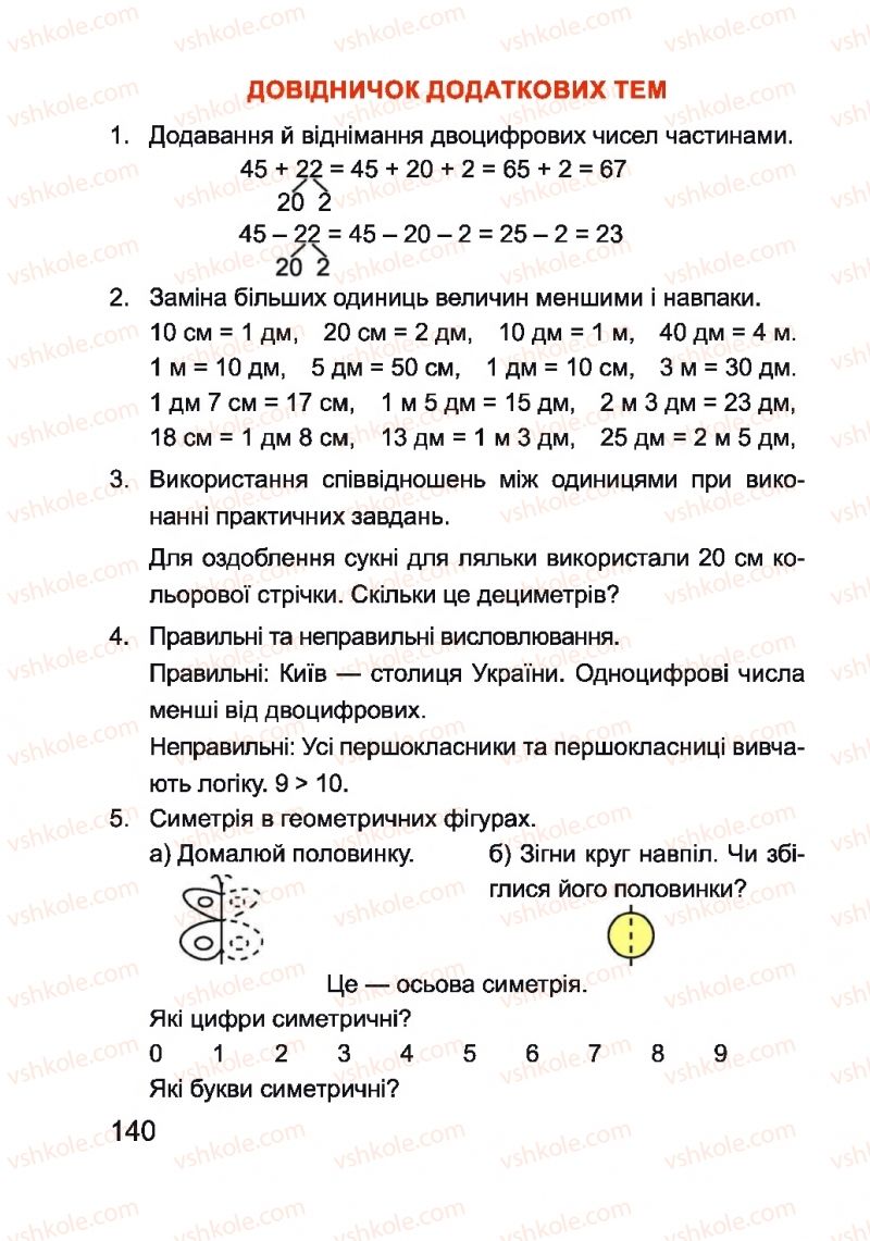 Страница 140 | Підручник Математика 1 клас А.М. Заїка 2018