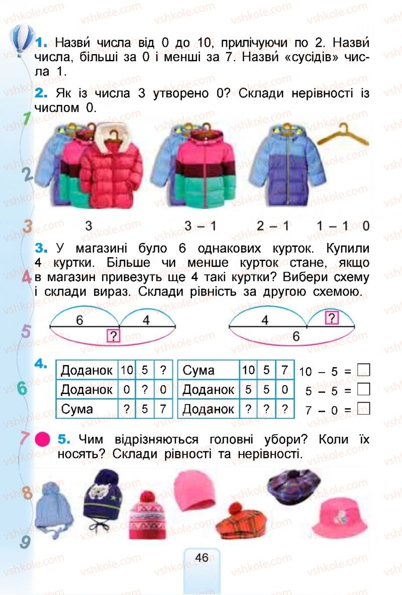 Страница 46 | Підручник Математика 1 клас  Г.П. Лишенко, С.С. Тарнавська, К.О. Лишенко 2018