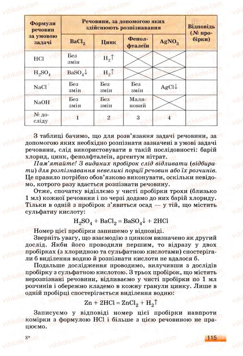 Страница 115 | Підручник Хімія 8 клас О.Г. Ярошенко 2008