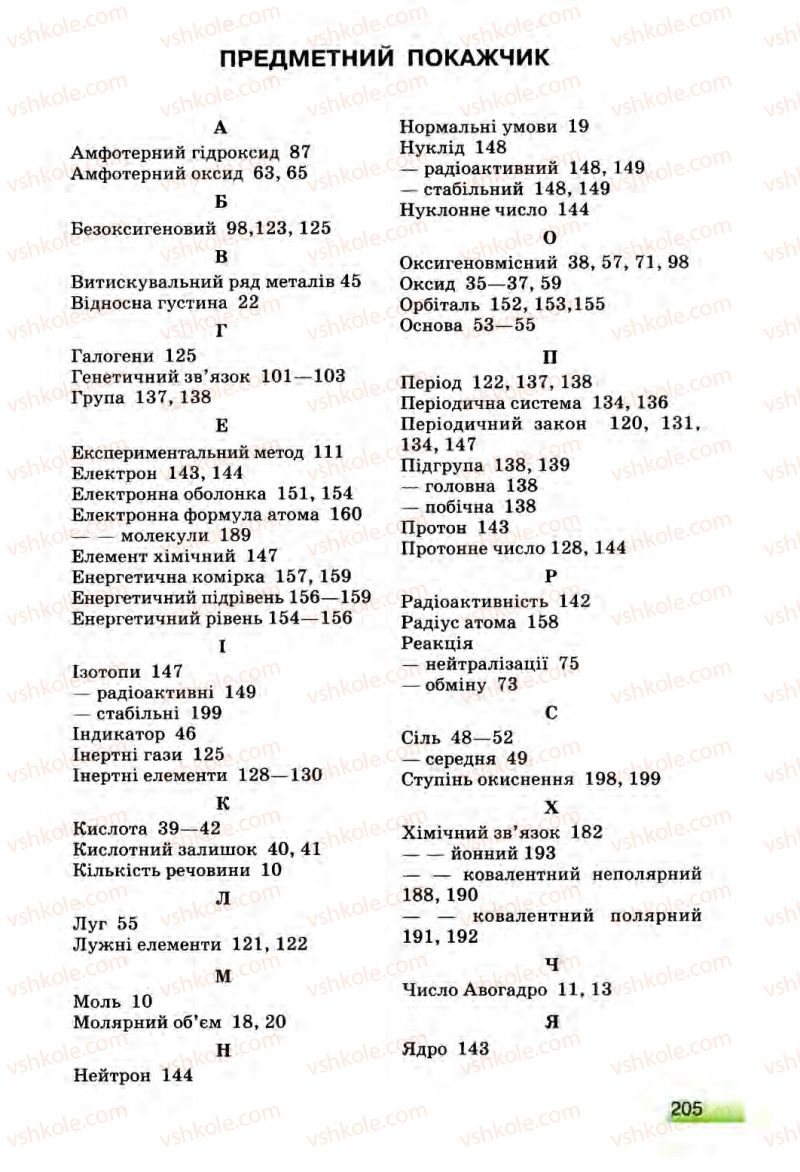 Страница 205 | Підручник Хімія 8 клас О.Г. Ярошенко 2008