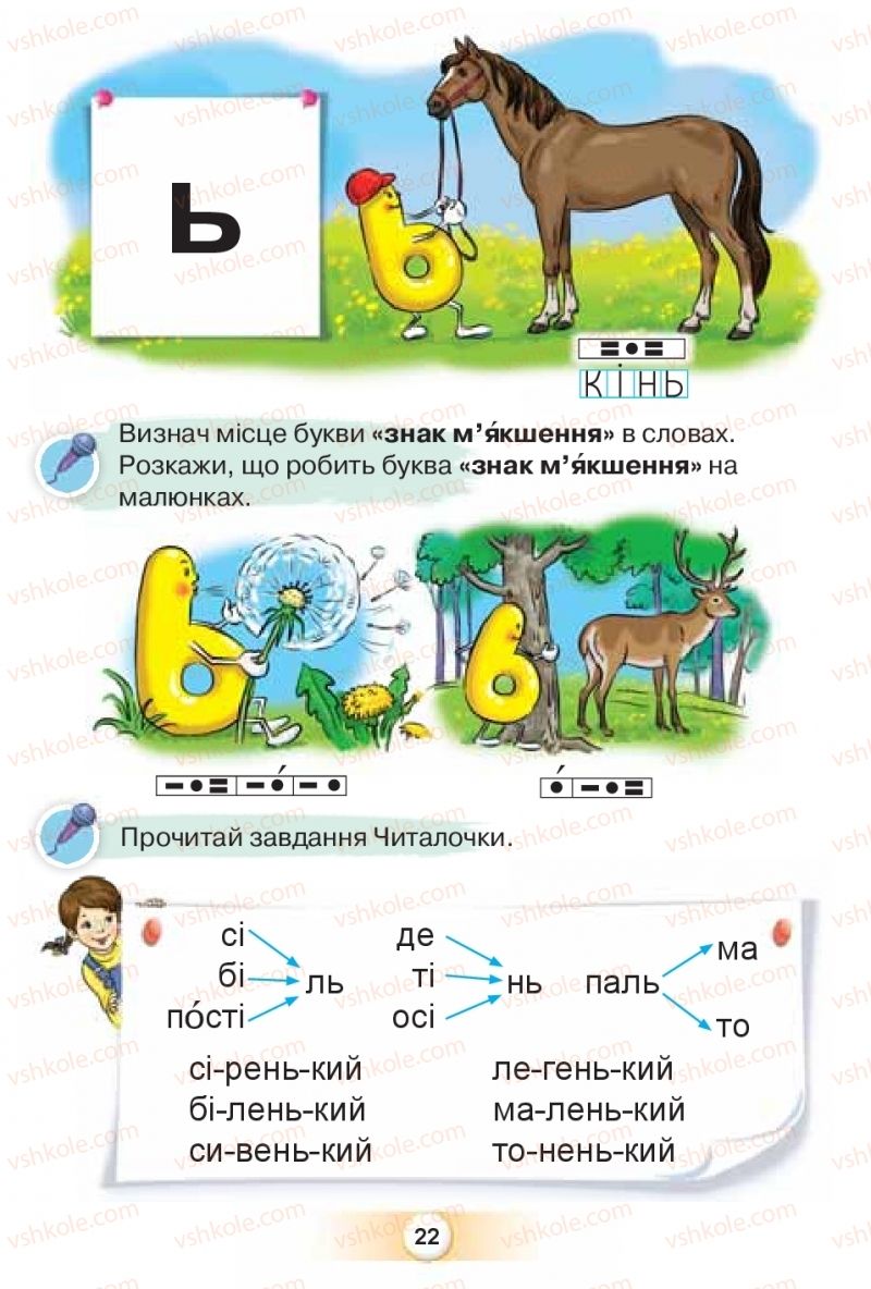 Страница 22 | Підручник Буквар 1 клас К.І. Пономарьова 2018 2 частина