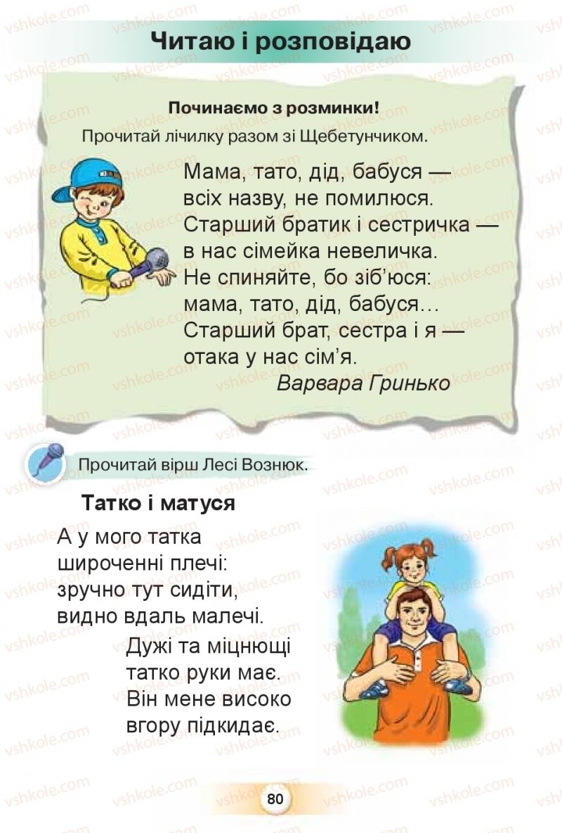 Страница 80 | Підручник Буквар 1 клас К.І. Пономарьова 2018 2 частина