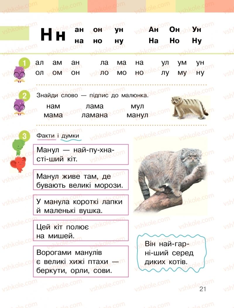 Страница 21 | Підручник Буквар 1 клас  І.О. Большакова, М.С. Пристінська 2018 1 частина