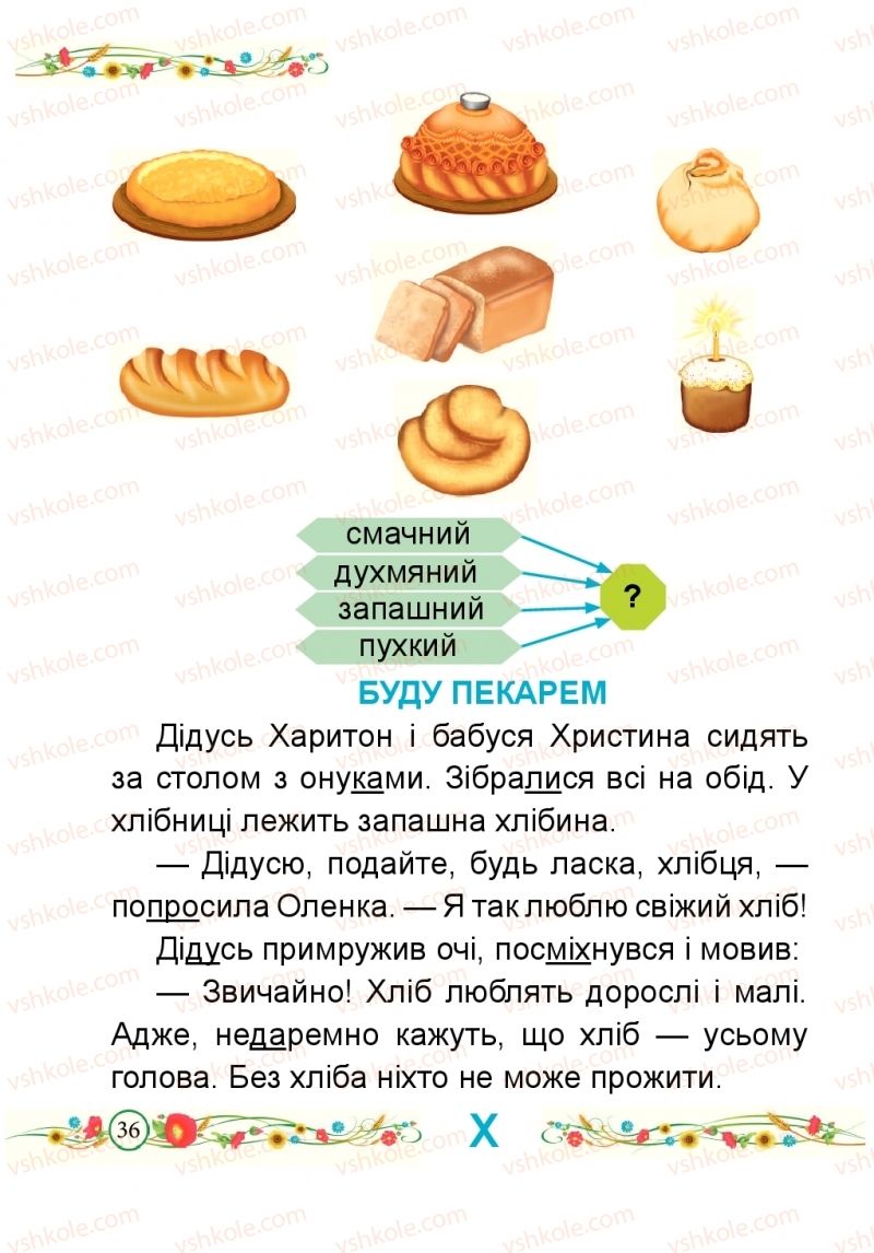 Страница 36 | Підручник Буквар 1 клас Н.М. Кравцова, О.Д. Придаток 2018 2 частина