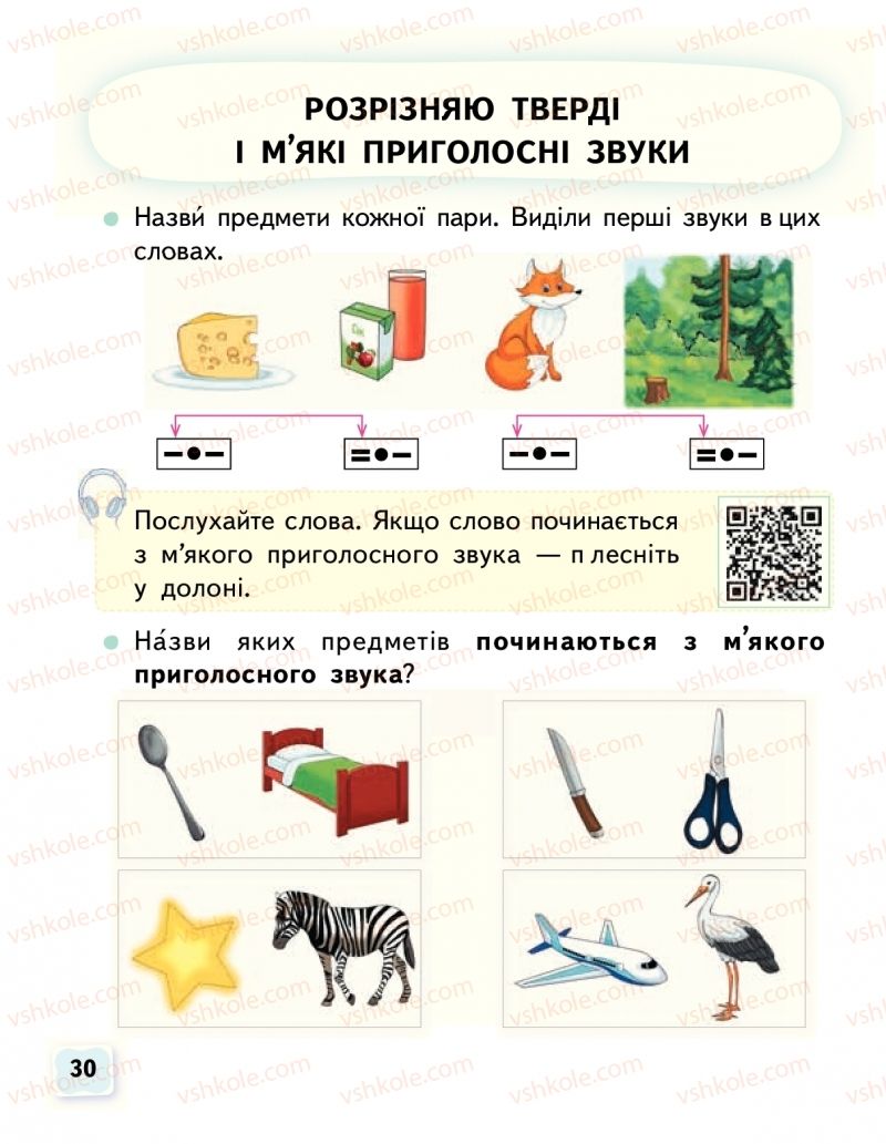 Страница 30 | Підручник Буквар 1 клас М.С. Вашуленко, О.В. Вашуленко 2018 1 частина