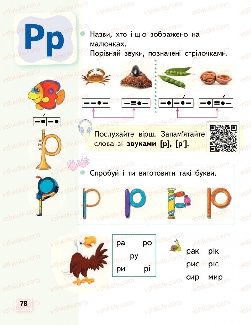 Страница 78 | Підручник Буквар 1 клас М.С. Вашуленко, О.В. Вашуленко 2018 1 частина