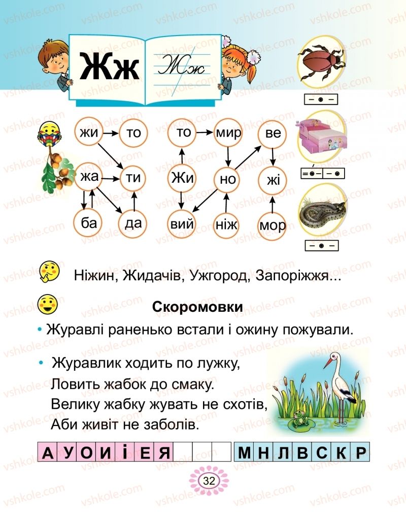 Страница 32 | Підручник Буквар 1 клас В.І. Наумчук, М.М. Наумчук 2018 2 частина