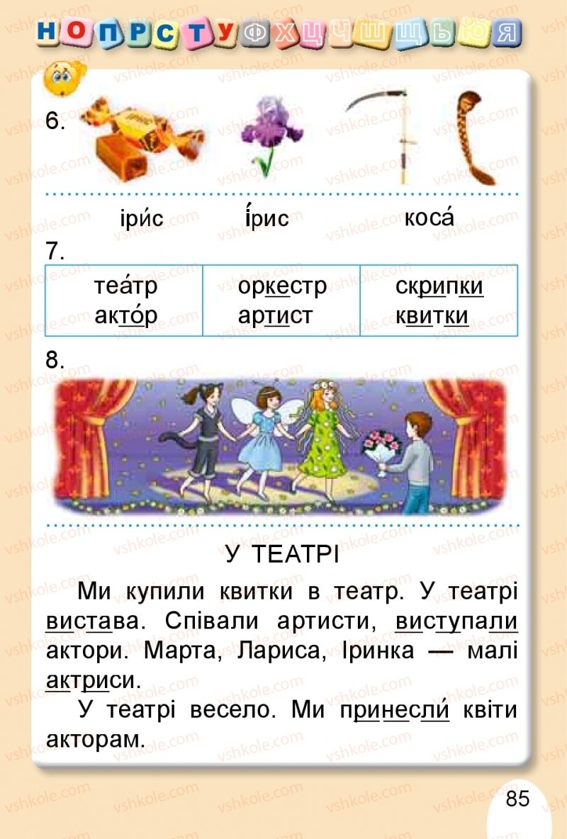 Страница 85 | Підручник Буквар 1 клас С.С. Тарнавська, В.О. Науменко 2018 1 частина