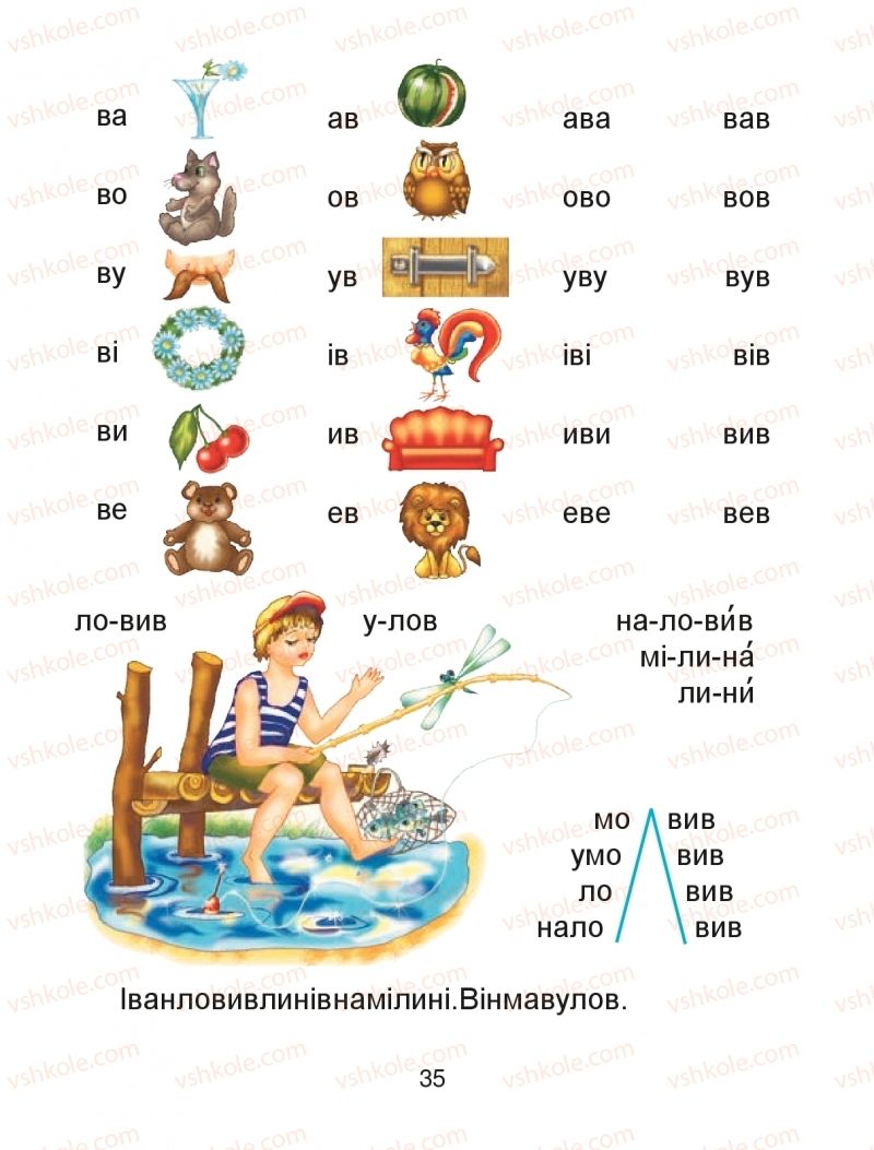 Страница 35 | Підручник Буквар 1 клас М.І. Чумарна 2018 1 частина