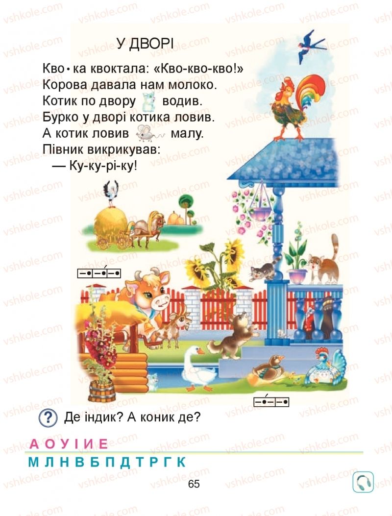 Страница 65 | Підручник Буквар 1 клас М.І. Чумарна 2018 1 частина