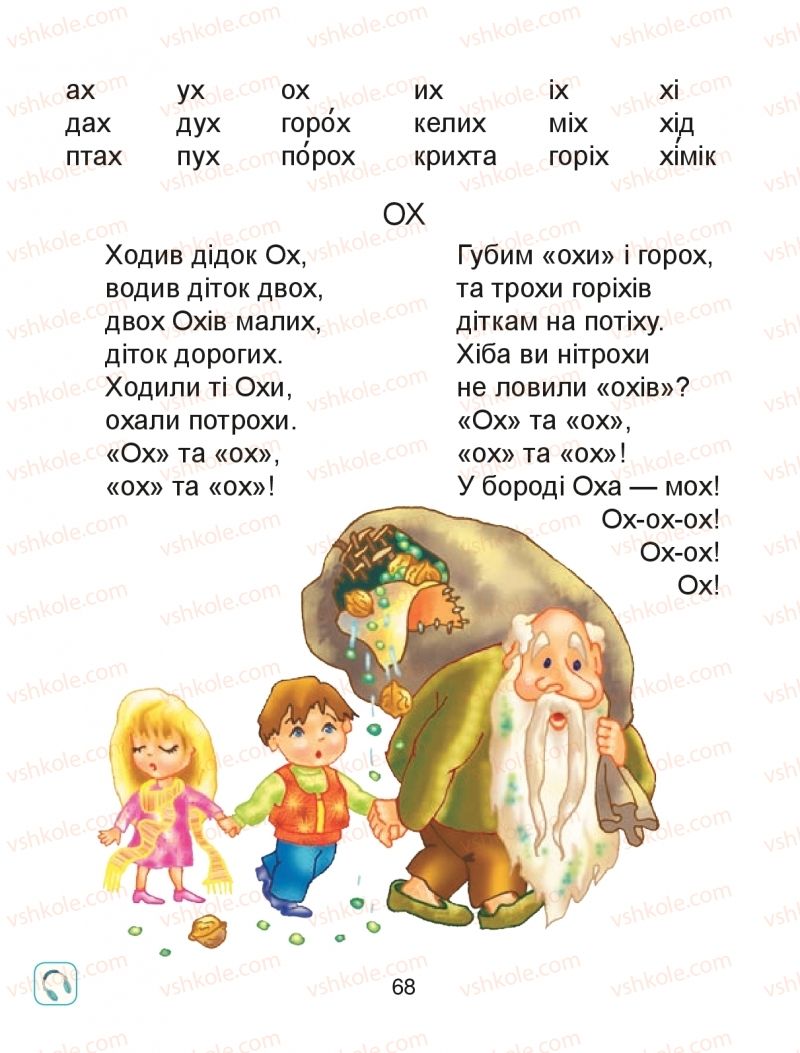 Страница 68 | Підручник Буквар 1 клас М.І. Чумарна 2018 1 частина