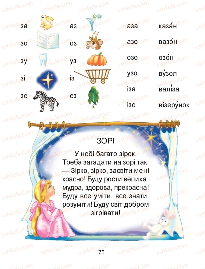 Страница 75 | Підручник Буквар 1 клас М.І. Чумарна 2018 1 частина
