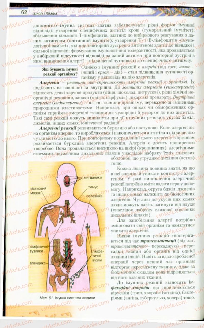 Страница 62 | Підручник Біологія 9 клас Н.Ю. Матяш, М.Н. Шабатура 2009