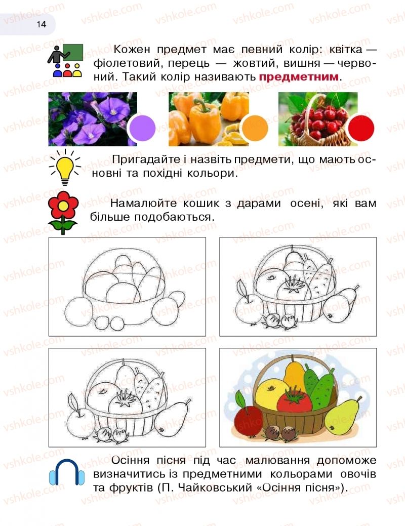 Страница 14 | Підручник Мистецтво 1 клас Т.Є. Рубля, Т.Л. Щеглова, І.Л. Мед 2018