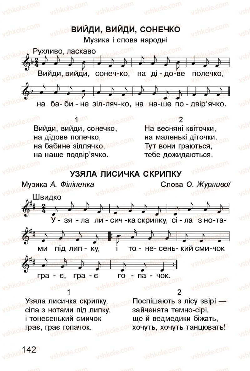 Страница 142 | Підручник Мистецтво 1 клас Л.М. Масол, О.В. Гайдамака, О.М. Колотило 2018