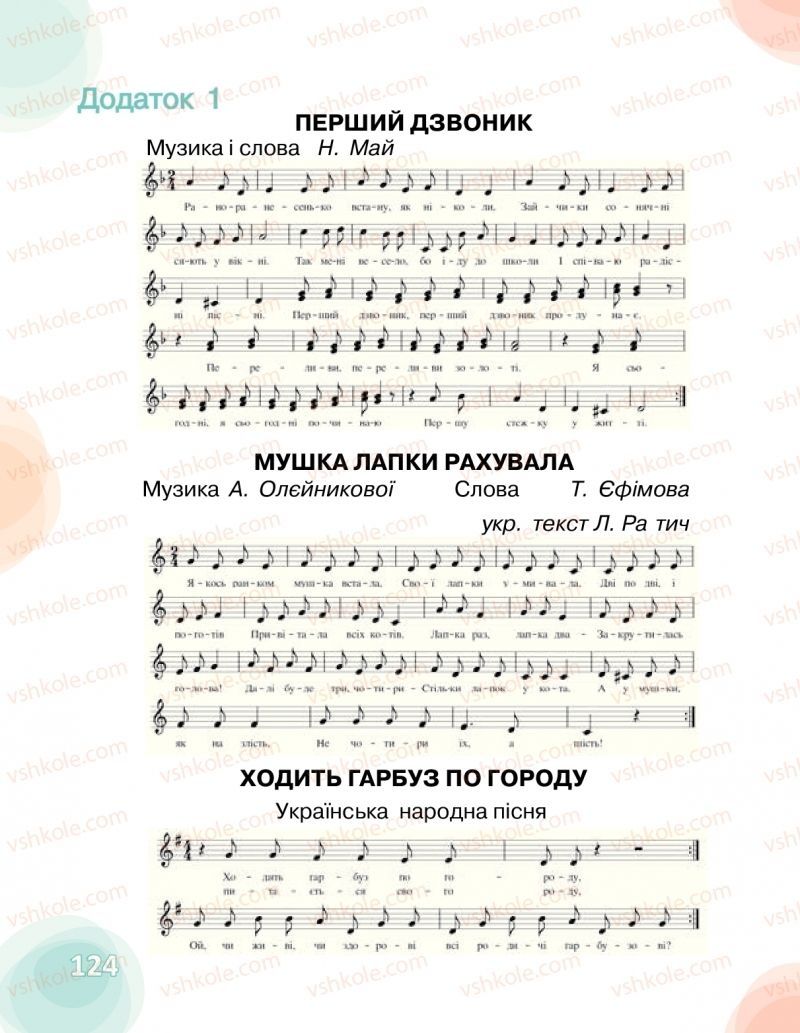 Страница 124 | Підручник Мистецтво 1 клас О.В. Калініченко, Л.С. Аристова 2018