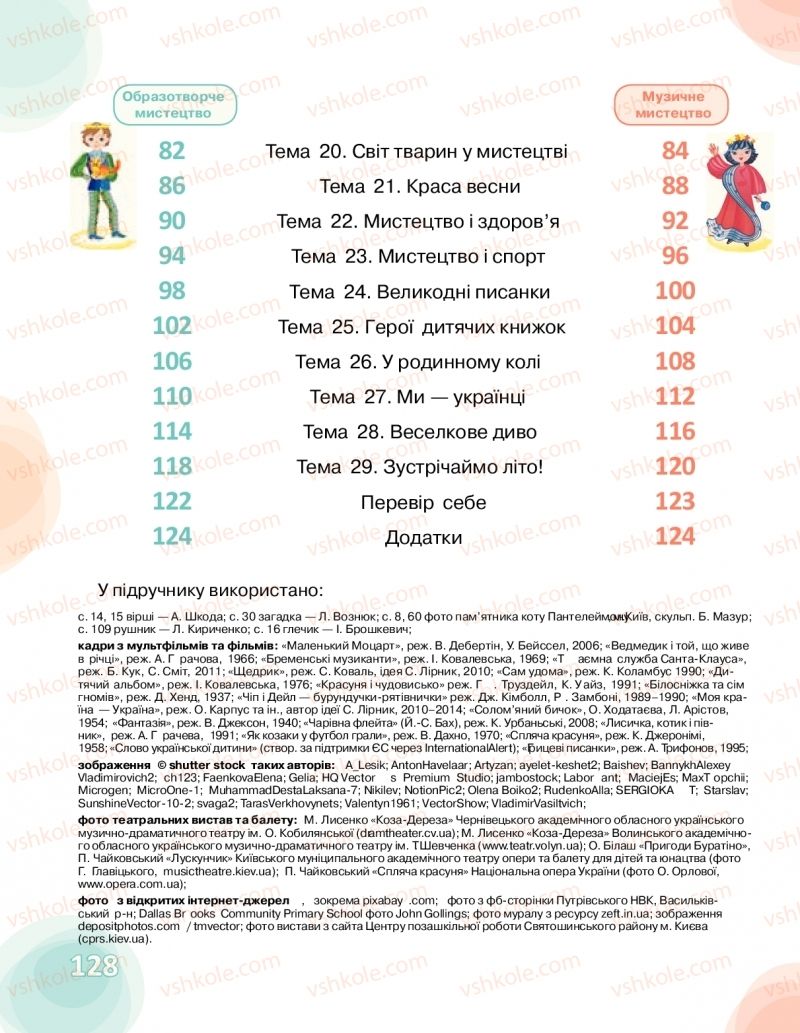 Страница 128 | Підручник Мистецтво 1 клас О.В. Калініченко, Л.С. Аристова 2018