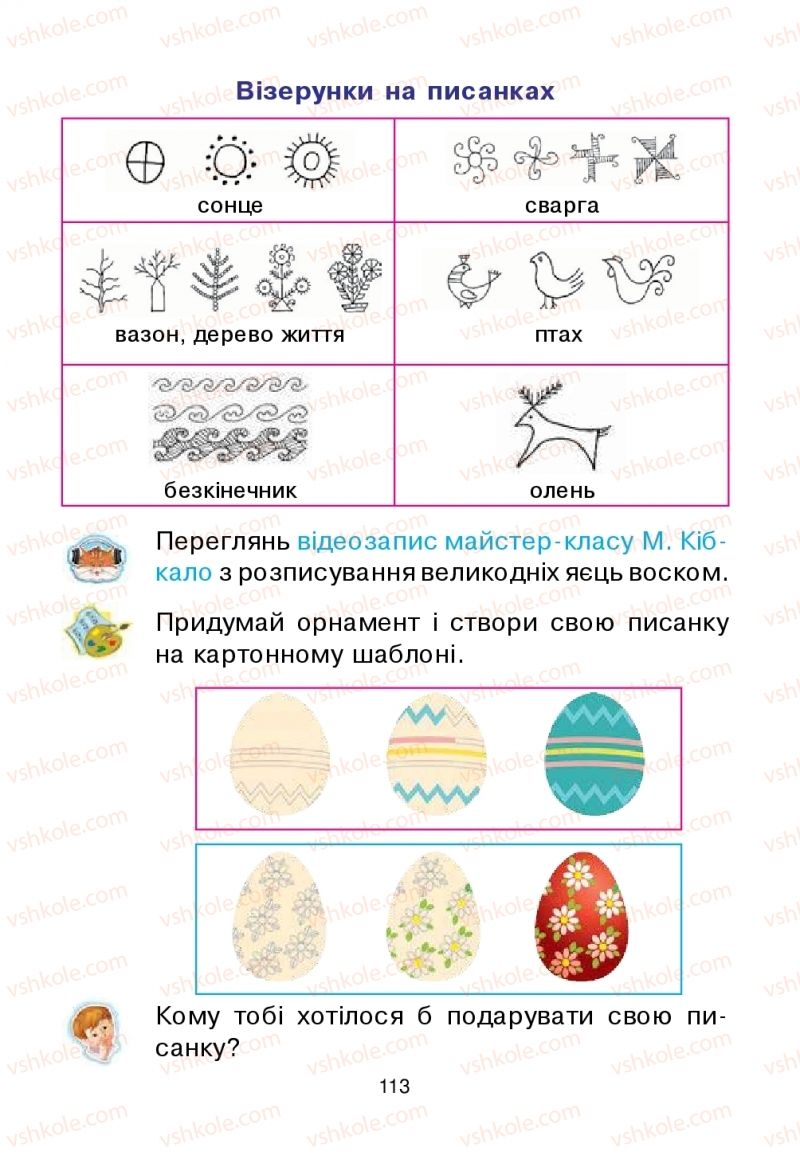 Страница 113 | Підручник Мистецтво 1 клас Л.Г. Кондратова 2018