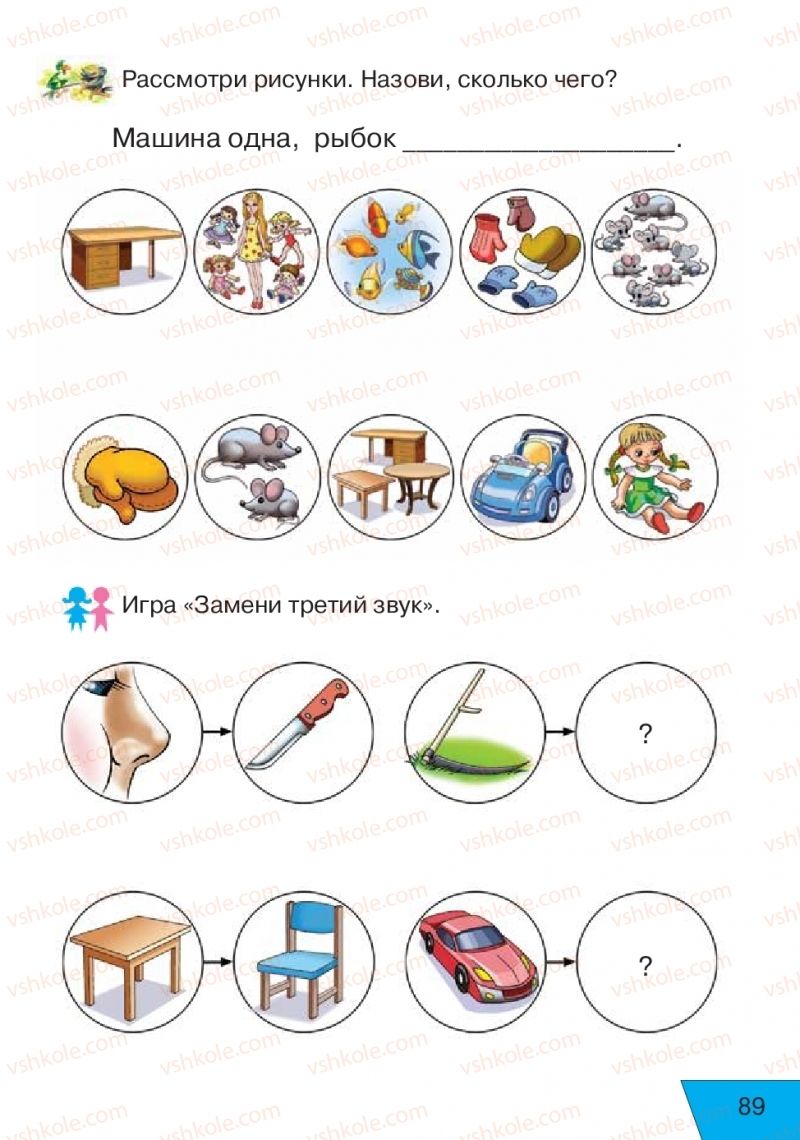Страница 89 | Підручник Русский язык 1 клас Е.В. Вербецкая, Л.Г. Купцова 2018