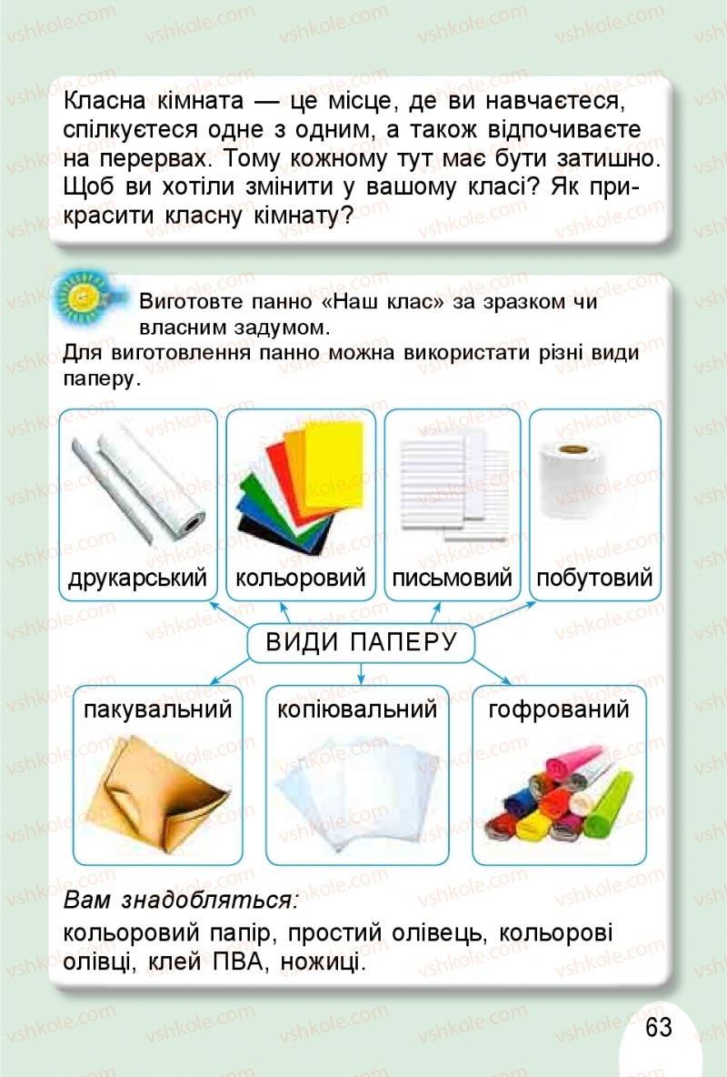 Страница 63 | Підручник Я досліджую світ 1 клас Т.Г. Гільберг, О.В. Гнатюк, Н.М. Павич 2018 1 частина
