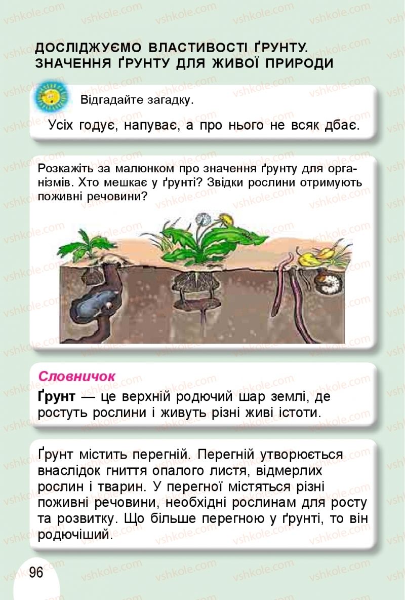 Страница 96 | Підручник Я досліджую світ 1 клас Т.Г. Гільберг, О.В. Гнатюк, Н.М. Павич 2018 1 частина