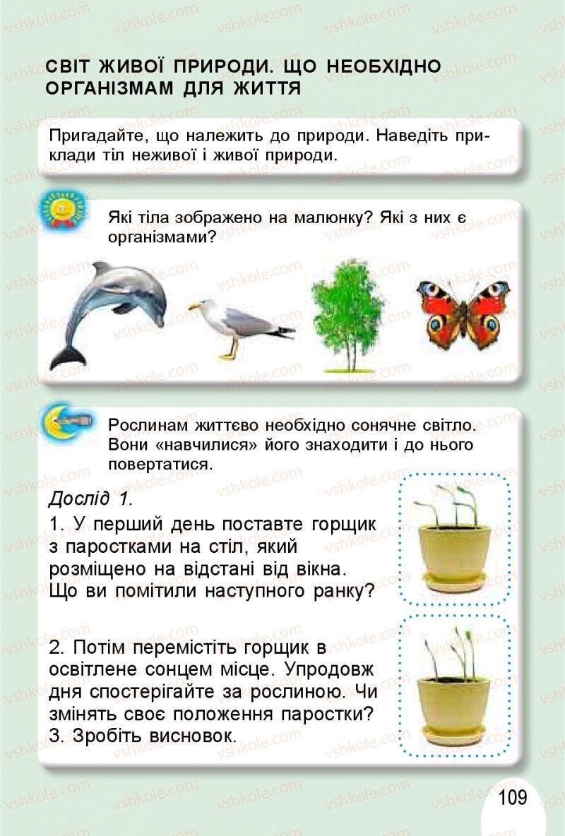 Страница 109 | Підручник Я досліджую світ 1 клас Т.Г. Гільберг, О.В. Гнатюк, Н.М. Павич 2018 1 частина