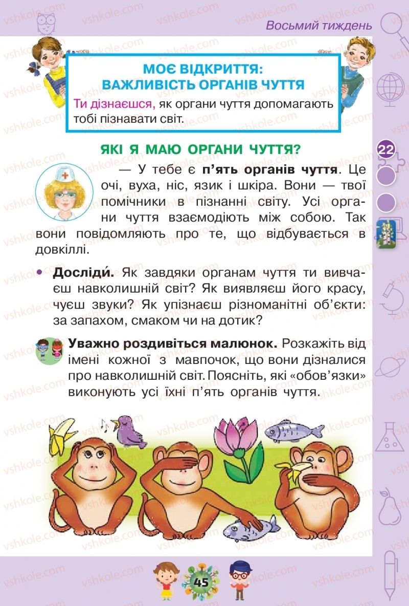 Страница 45 | Підручник Я досліджую світ 1 клас І.В. Грущинська, З.М. Хитра, І.І. Дробязко 2018 1 частина