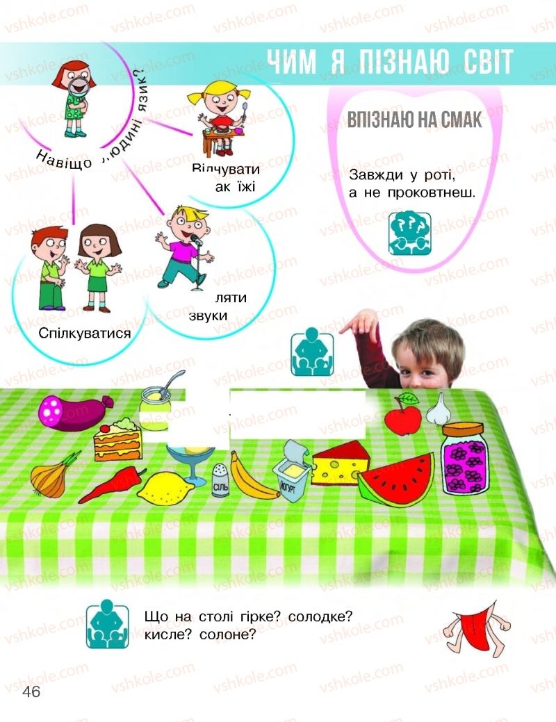 Страница 46 | Підручник Я досліджую світ 1 клас Н.М. Бібік, Г.П. Бондарчук 2018 1 частина