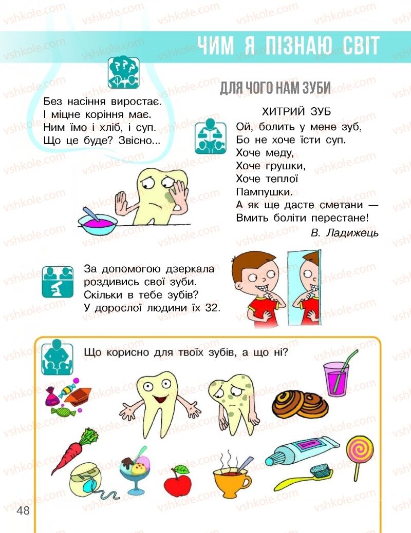 Страница 48 | Підручник Я досліджую світ 1 клас Н.М. Бібік, Г.П. Бондарчук 2018 1 частина