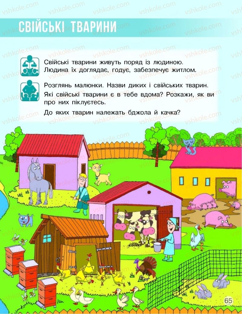 Страница 65 | Підручник Я досліджую світ 1 клас Н.М. Бібік, Г.П. Бондарчук 2018 1 частина