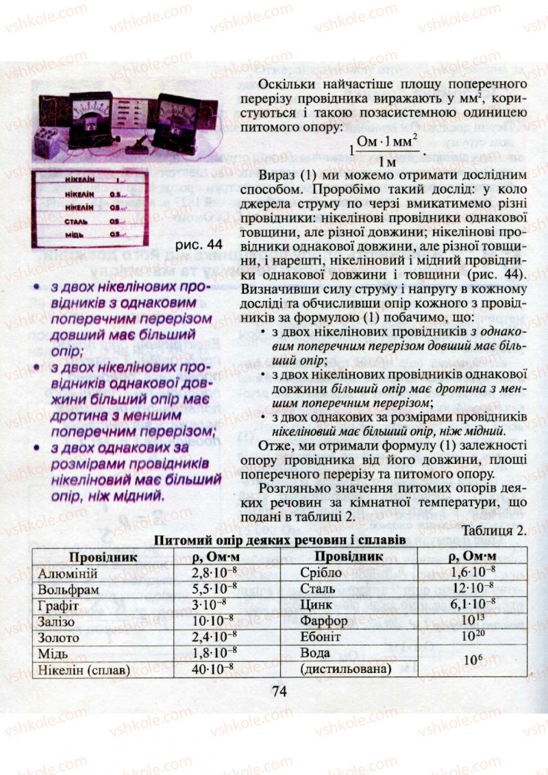 Страница 74 | Підручник Фізика 9 клас М.І. Шут, М.Т. Мартинюк, Л.Ю. Благодаренко 2009