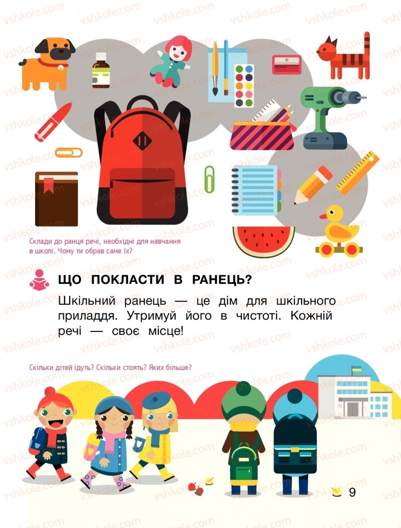 Страница 9 | Підручник Я досліджую світ 1 клас О.Л. Іщенко, О.М. Ващенко, Л.В. Романенко, О.М. Кліщ 2018 1 частина