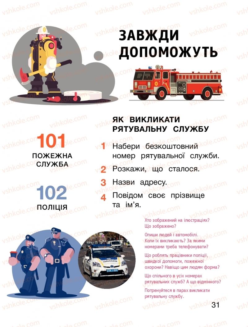 Страница 31 | Підручник Я досліджую світ 1 клас О.Л. Іщенко, О.М. Ващенко, Л.В. Романенко, О.М. Кліщ 2018 1 частина