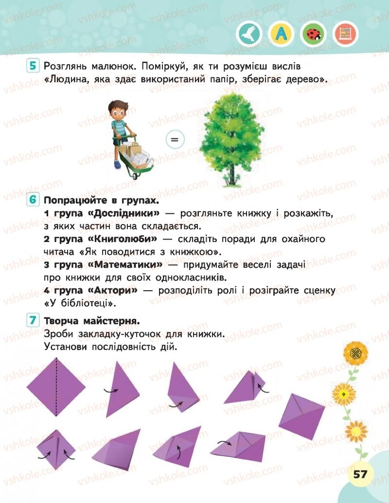 Страница 57 | Підручник Я досліджую світ 1 клас М.С. Вашуленко, В.Г. Бевз, Т.П. Єресько, О.Г. Трофімова 2018 1 частина