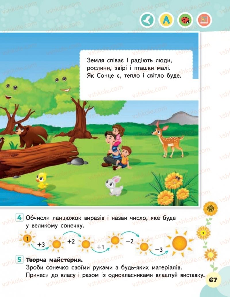 Страница 67 | Підручник Я досліджую світ 1 клас М.С. Вашуленко, В.Г. Бевз, Т.П. Єресько, О.Г. Трофімова 2018 1 частина