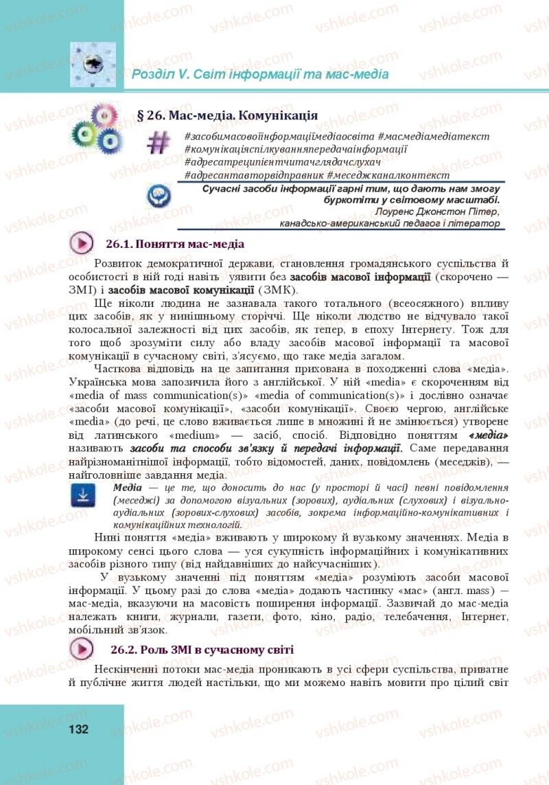 Страница 132 | Підручник Громадянська освіта 10 клас І.Д. Васильків, В.М. Кравчук, О.А. Сливка, І.З. Танчин, Ю.В. Тимошенко, Л.М. Хлипавка 2018 Інтегрований курс