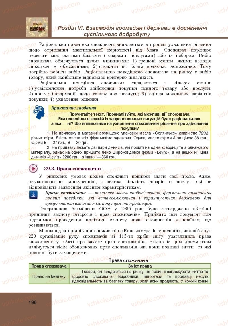 Страница 196 | Підручник Громадянська освіта 10 клас І.Д. Васильків, В.М. Кравчук, О.А. Сливка, І.З. Танчин, Ю.В. Тимошенко, Л.М. Хлипавка 2018 Інтегрований курс