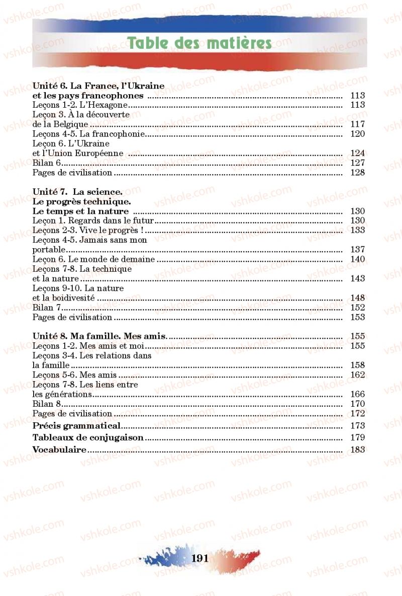 Страница 191 | Підручник Французька мова 10 клас Ю.М. Клименко 2018 10 рік навчання