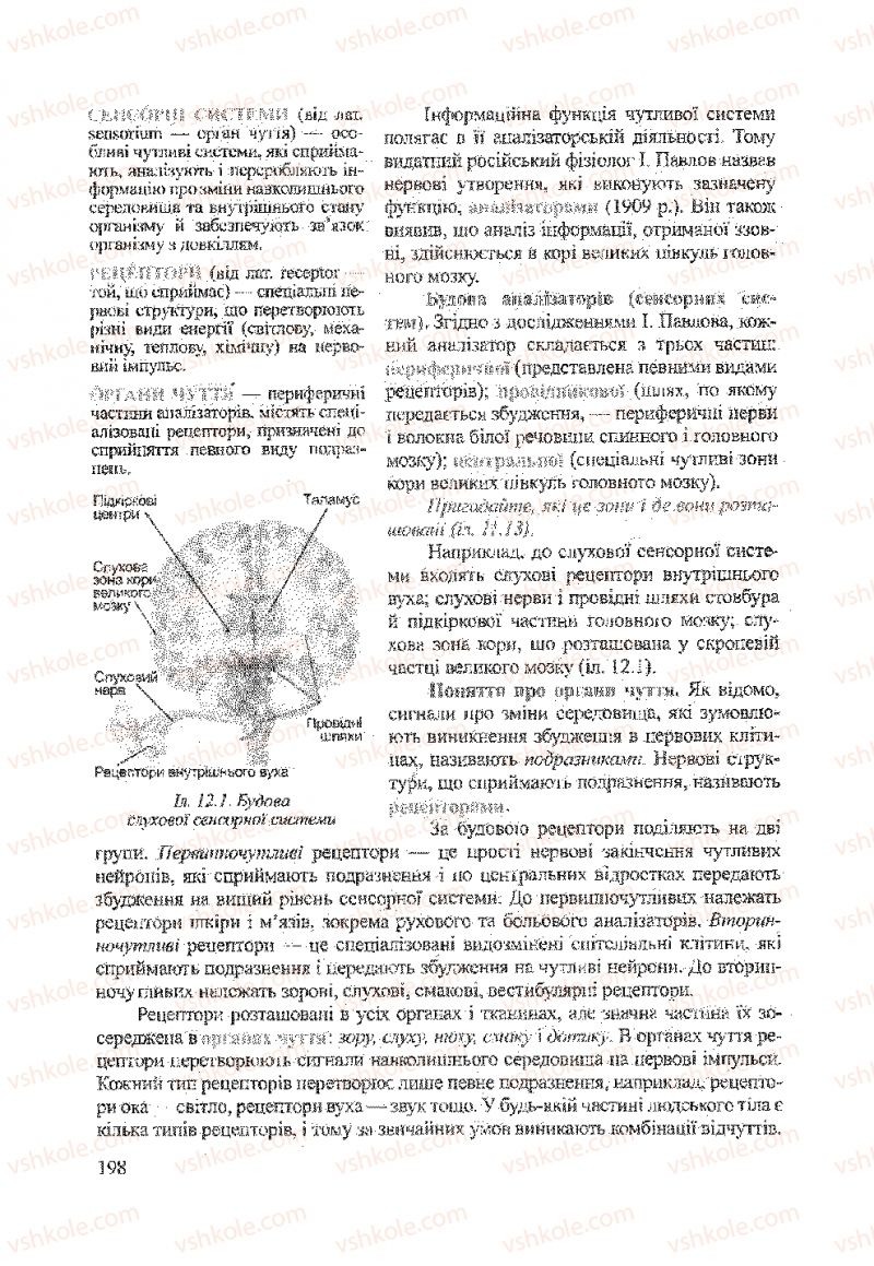 Страница 198 | Підручник Біологія 9 клас А.В. Степанюк, Н.Й. Міщук, Т.В. Гладюк 2009