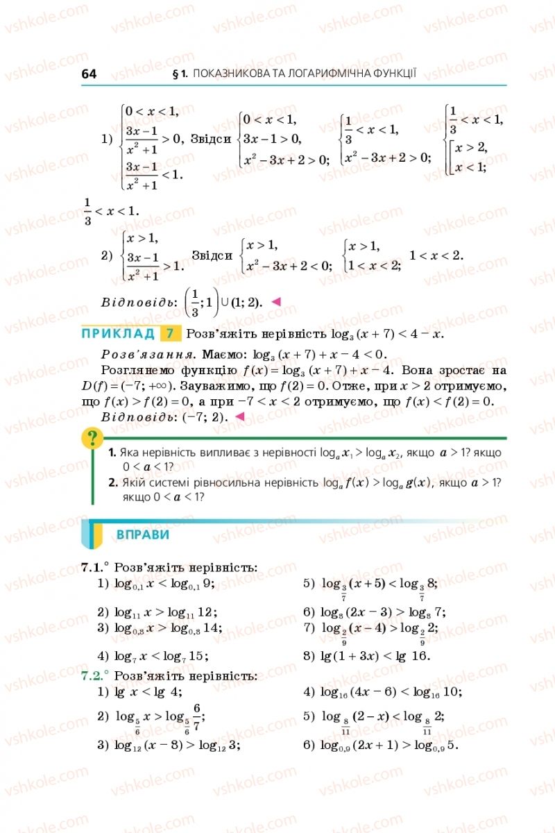 Страница 64 | Підручник Алгебра 11 клас А.Г. Мерзляк, Д.А. Номіровський, В.Б. Полонський, М.С. Якір 2019 Профільний рівень