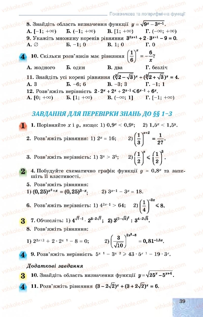 Страница 39 | Підручник Алгебра 11 клас О.С. Істер, О.В. Єргіна 2019 Профільний рівень