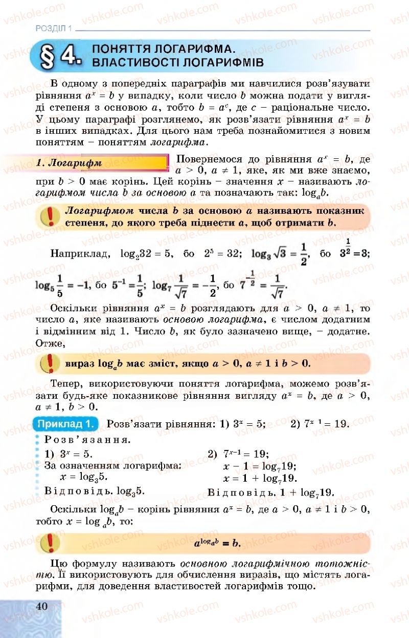 Страница 40 | Підручник Алгебра 11 клас О.С. Істер, О.В. Єргіна 2019 Профільний рівень
