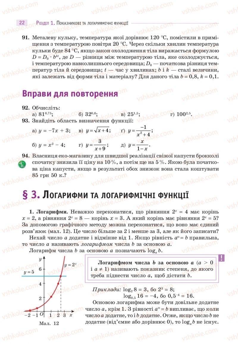Страница 22 | Підручник Математика 11 клас Г.П. Бевз, В.Г. Бевз 2019
