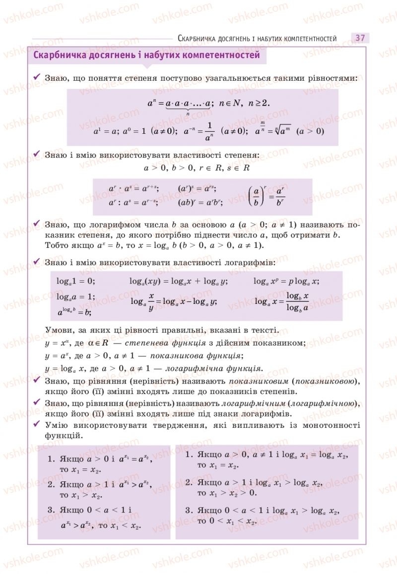 Страница 37 | Підручник Математика 11 клас Г.П. Бевз, В.Г. Бевз 2019