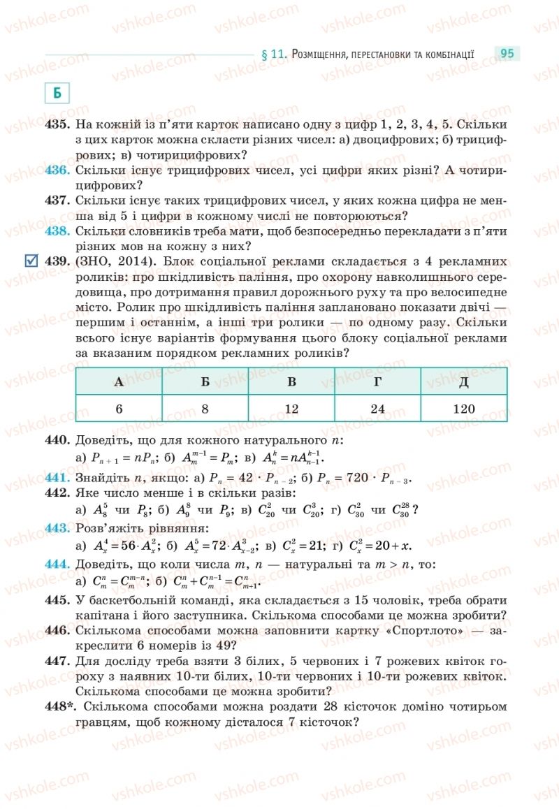 Страница 95 | Підручник Математика 11 клас Г.П. Бевз, В.Г. Бевз 2019