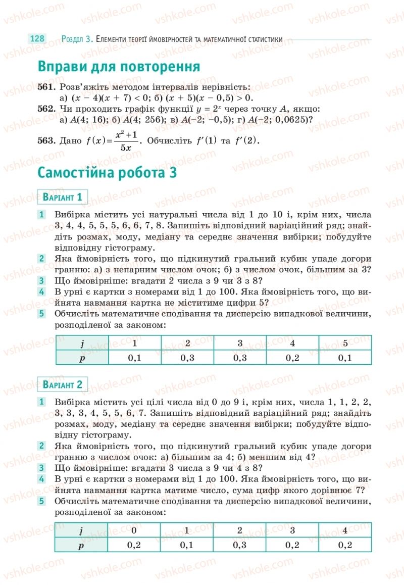 Страница 128 | Підручник Математика 11 клас Г.П. Бевз, В.Г. Бевз 2019