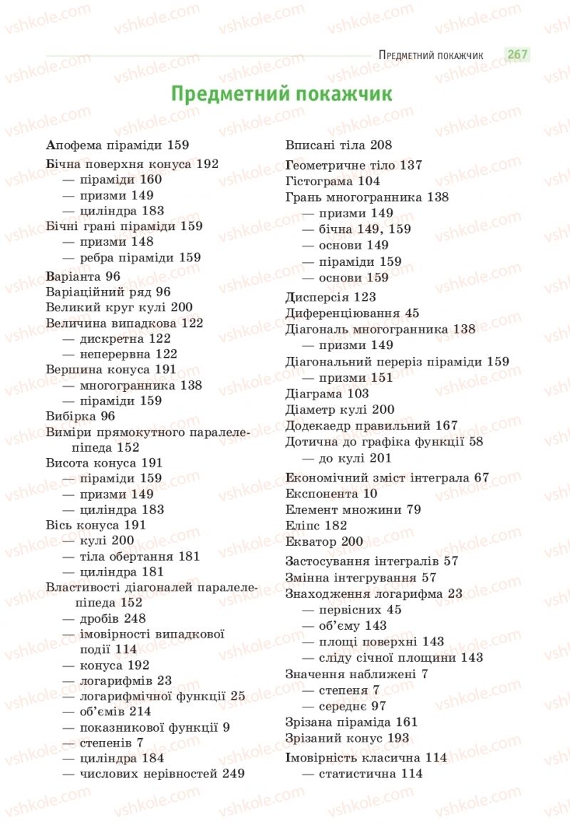 Страница 267 | Підручник Математика 11 клас Г.П. Бевз, В.Г. Бевз 2019